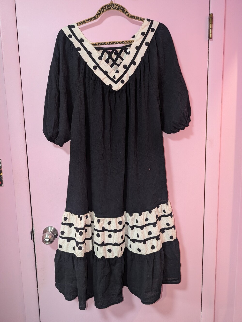 Vintage Polka Dot Tiered Dress